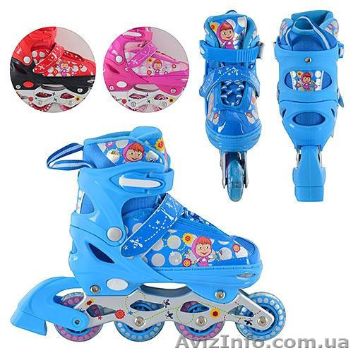 Роликовые коньки ролики Profi "Маша и медведь" размер 35-38  - <ro>Изображение</ro><ru>Изображение</ru> #1, <ru>Объявление</ru> #1252752