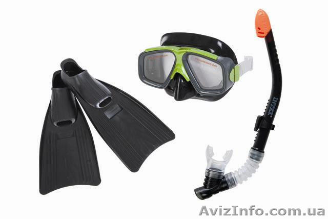 Набор для плавания маска, трубка, ласты Intex/Интекс: 41-45 размер - <ro>Изображение</ro><ru>Изображение</ru> #1, <ru>Объявление</ru> #1458744