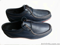 Ботинки мужские синие кожаные комфортные на цветной подошве. Низкие цены. - <ro>Изображение</ro><ru>Изображение</ru> #2, <ru>Объявление</ru> #1206445