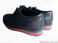 Ботинки мужские синие кожаные комфортные на цветной подошве. Низкие цены. - <ro>Изображение</ro><ru>Изображение</ru> #3, <ru>Объявление</ru> #1206445