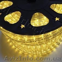 Светодиодный дюралайт 3-х жильный желтый - <ro>Изображение</ro><ru>Изображение</ru> #2, <ru>Объявление</ru> #1349599