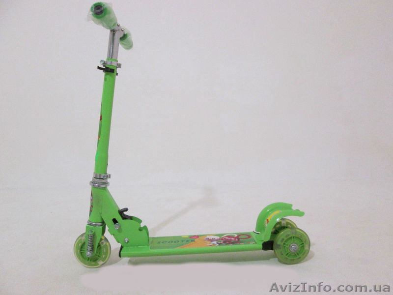Детский самокат Scooter зеленый (светящиеся колеса)  - <ro>Изображение</ro><ru>Изображение</ru> #1, <ru>Объявление</ru> #1248149